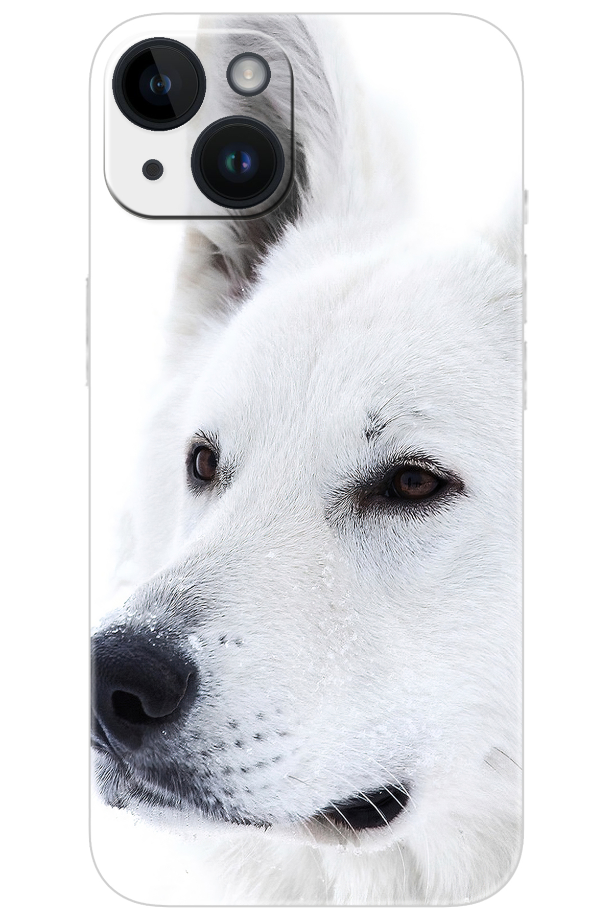 iPhone 14 Compatible Case Pattern Printed Silicone White Wolf NGO:169 CP-I9lbDym