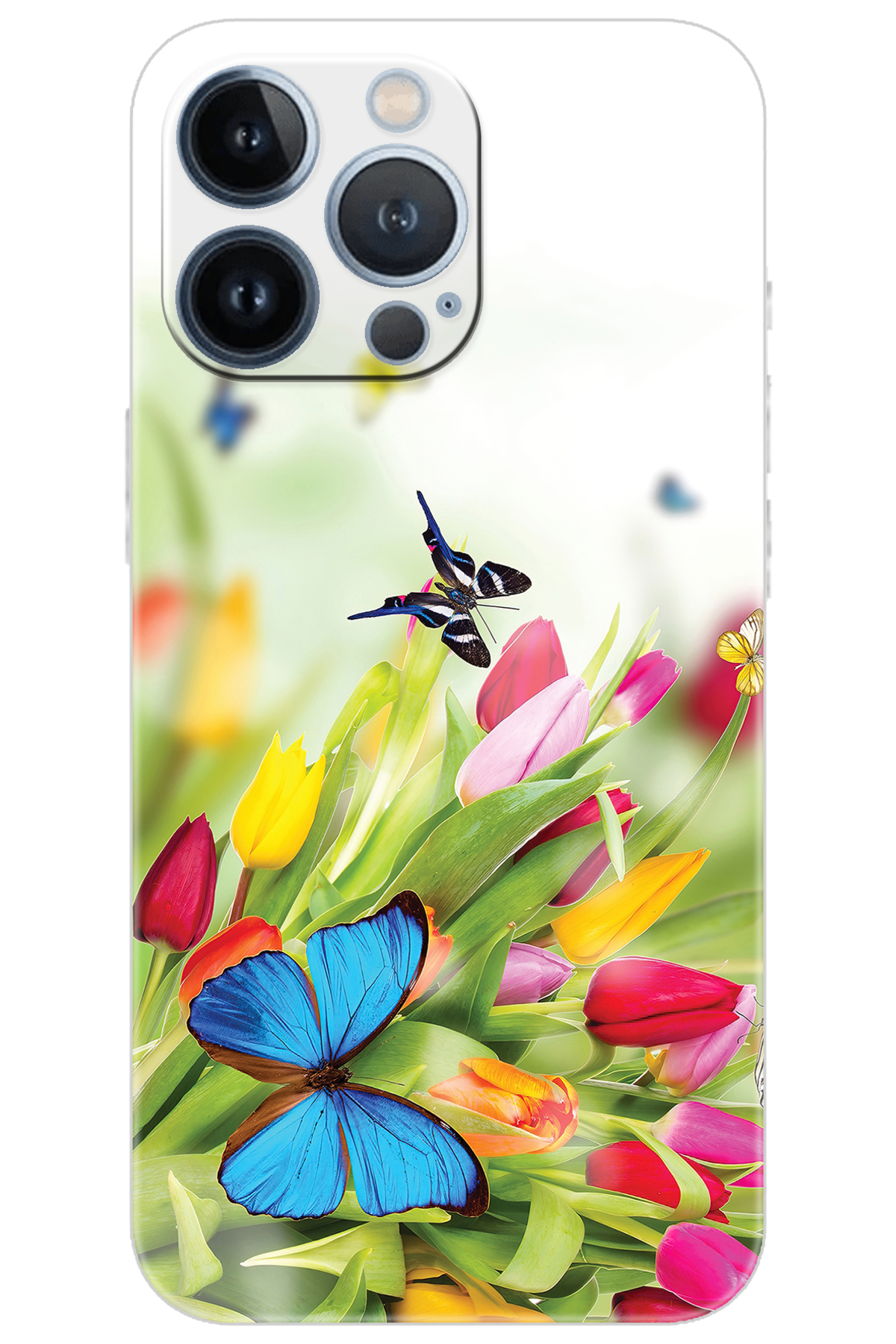 iPhone 13 Pro Compatible Case Pattern Printed Silicone Butterflies NGO:542 CP-MdZwDpi