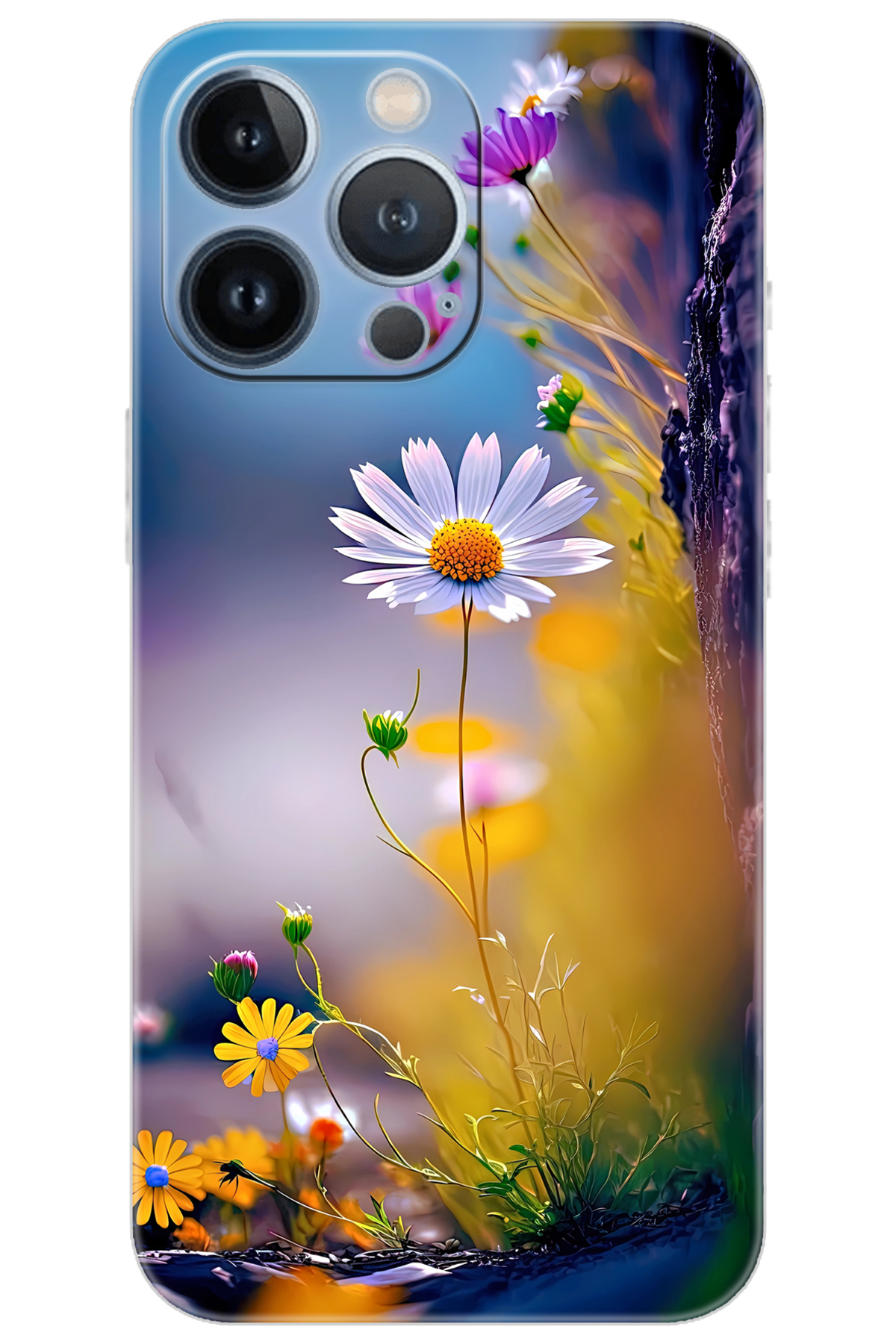 iPhone 13 Pro Compatible Case Pattern Printed Silicone Daisy Serial NGO:1000 CP-6mISqpH