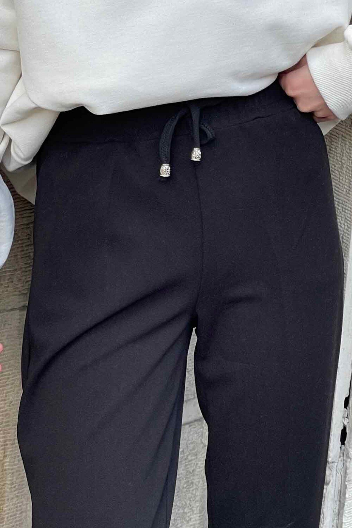 lamelif-Pencil Pants - Elastic Waist Design 4