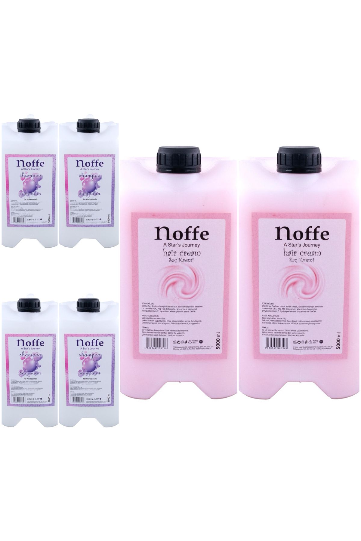 شامپو 5000ml (5LT) X4 Pieces Conditioner 5000ml (5LT) X2 Pieces noffe