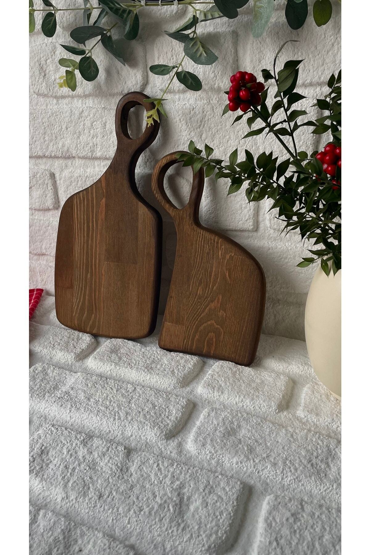 BUCOLIC 2'li Ahşap Sunum Ve Kesme Tahtası, Dekoratif Ahşap Meşe