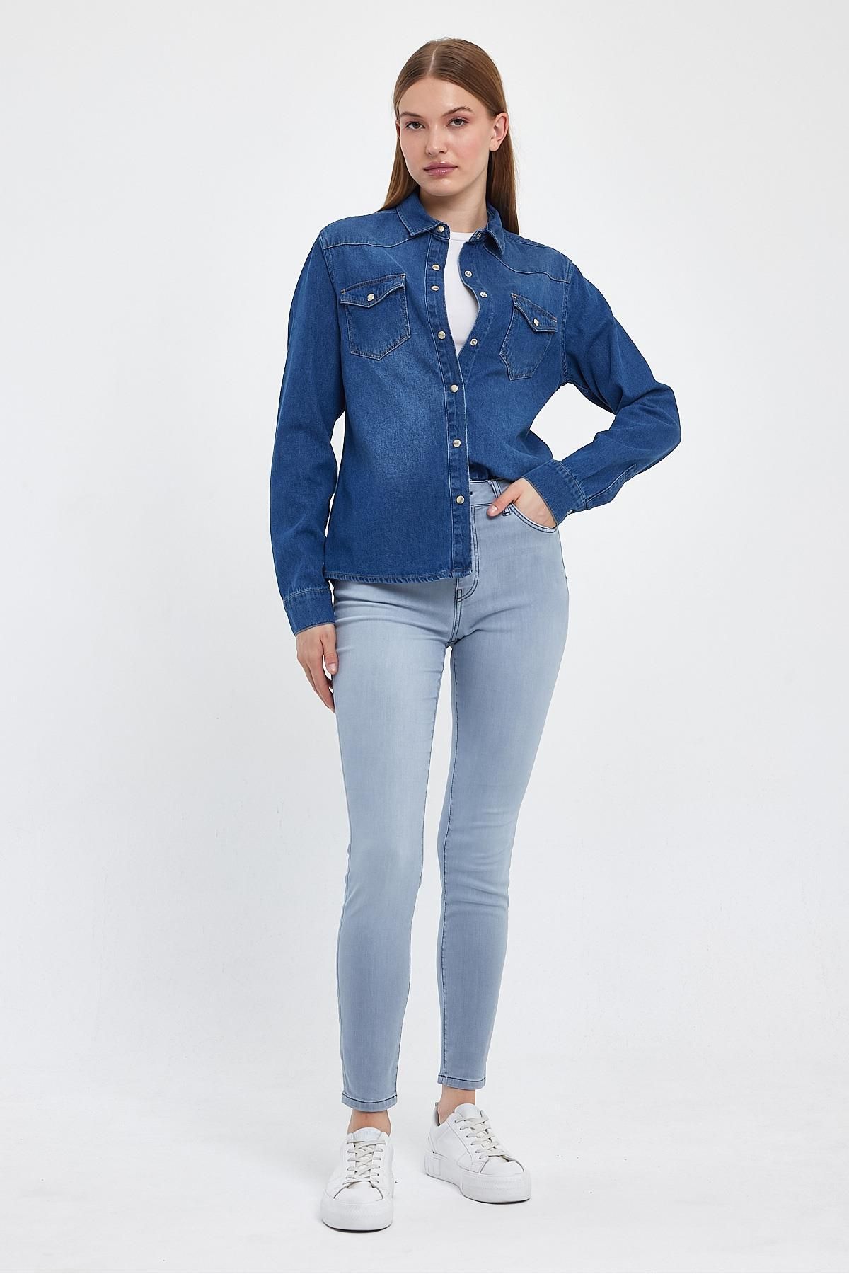 Denim shirt best sale and jeans women
