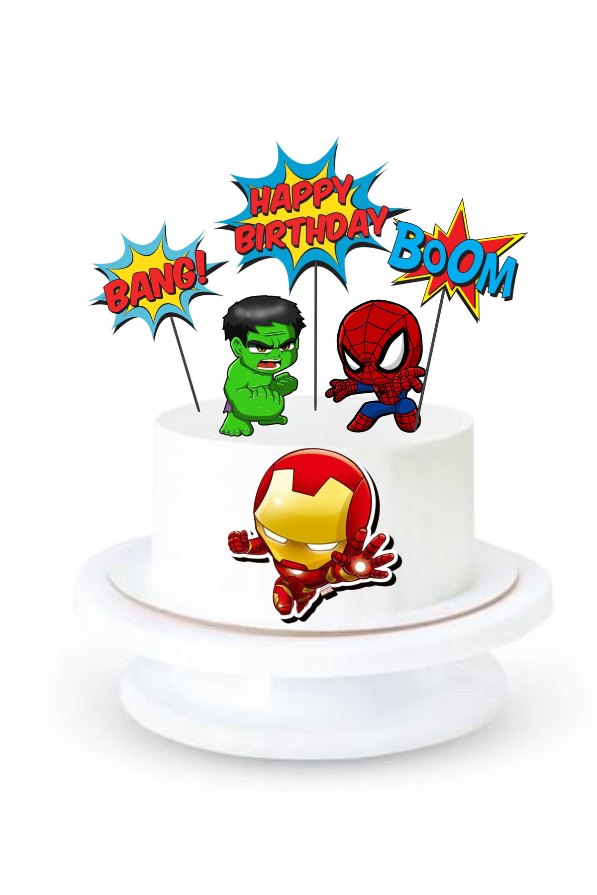 my party box Yenilebilir Marvel Süper Kahramanları Pasta Resim