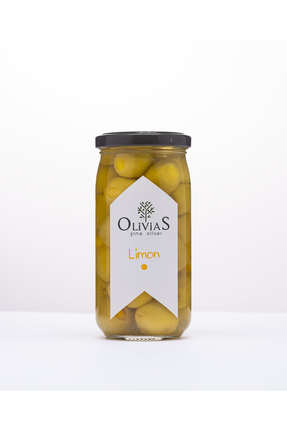 Olivias Fine Olives Limon Dolgulu - Limonlu Yeşil Zeytin 370 Cc (200-220 GR)