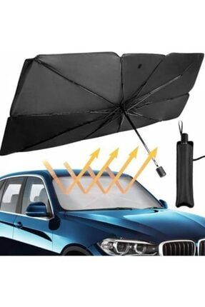 Polham Çantalı Araç Ön Cam Güneşlik Şemsiyesi 145cm*79cm Araç Güneş Koruyucu Araç Güneşlik Şemsiyesi 33974-asf