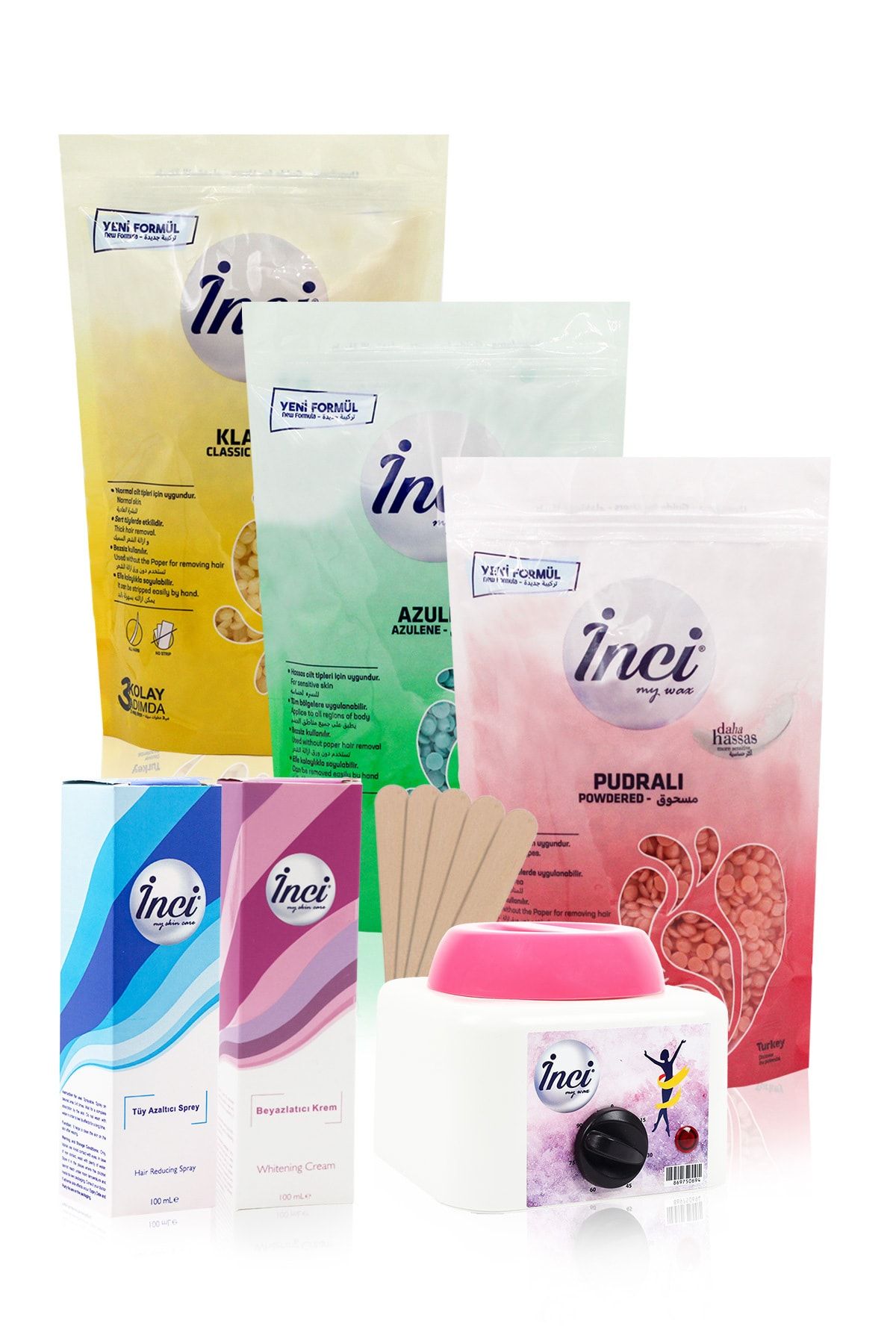 İnci Ağda 3x200g Ağda Ağda Makinesi Beyazlatıcı Krem Tüy Azaltıcı Sprey