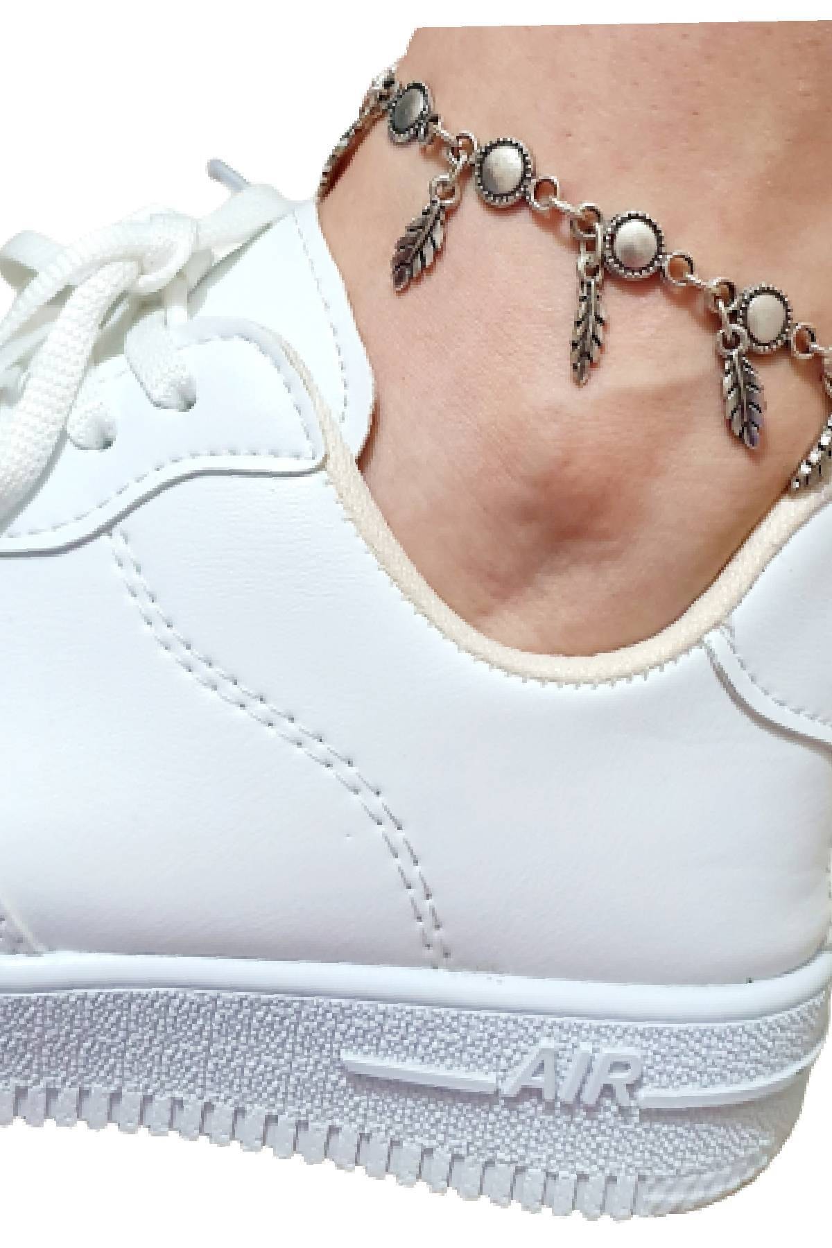 EDWOL Gümüş Kaplama Çiçekli Antik Halhal