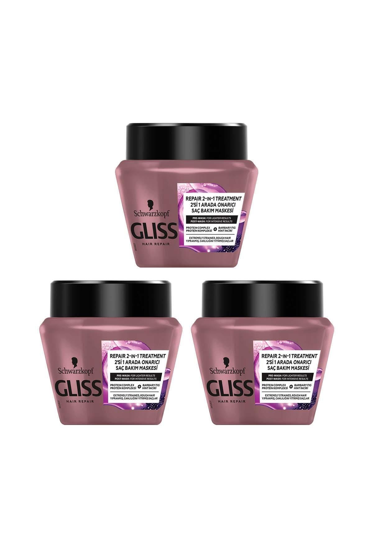 Gliss Serum Deep Repair Onarıcı Saç Maskesi 300 ml 3'lü