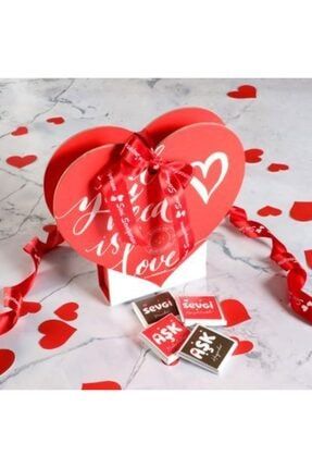 Sevgiliye Hediye Çikolata Kalp Kutulu Sütlü T1058