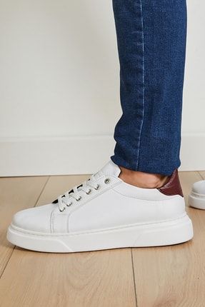 Beyaz - Erkek Ortopedik Spor Sneaker Ayakkabı Ahm.1113