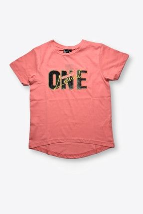 One Nakışlı Kız Çocuk Somon T-shirt CL0134024