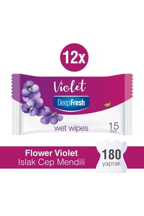 Flower Islak Cep Mendili Violet 12 X 15 Yaprak 9039329101512