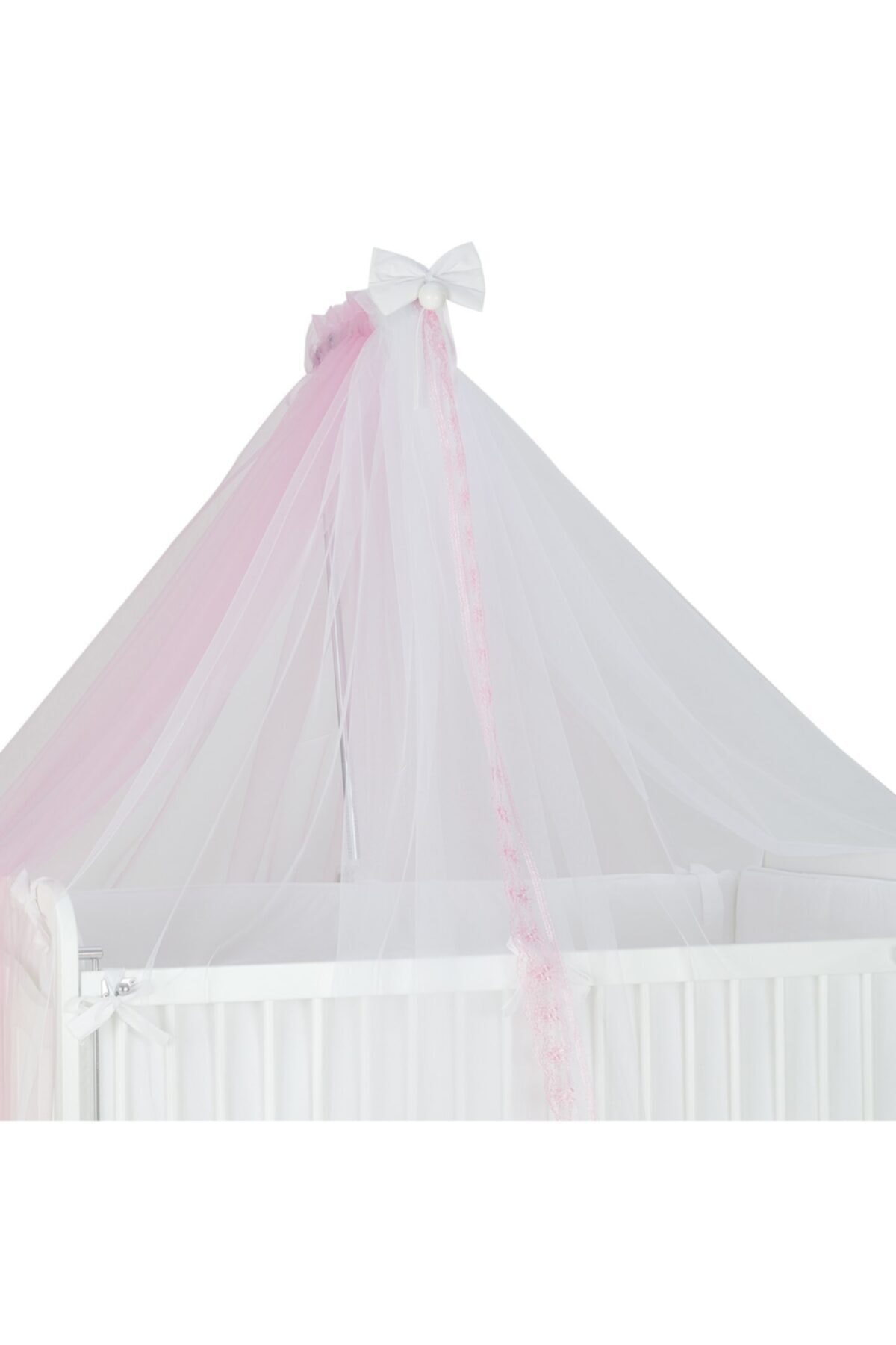 HOMEASY Beşik Cibinliği Iki Renkli Sineklik Ve Metal Cibinlik Askısı Pembe Beyaz fotoğrafı 2 (önizleme)