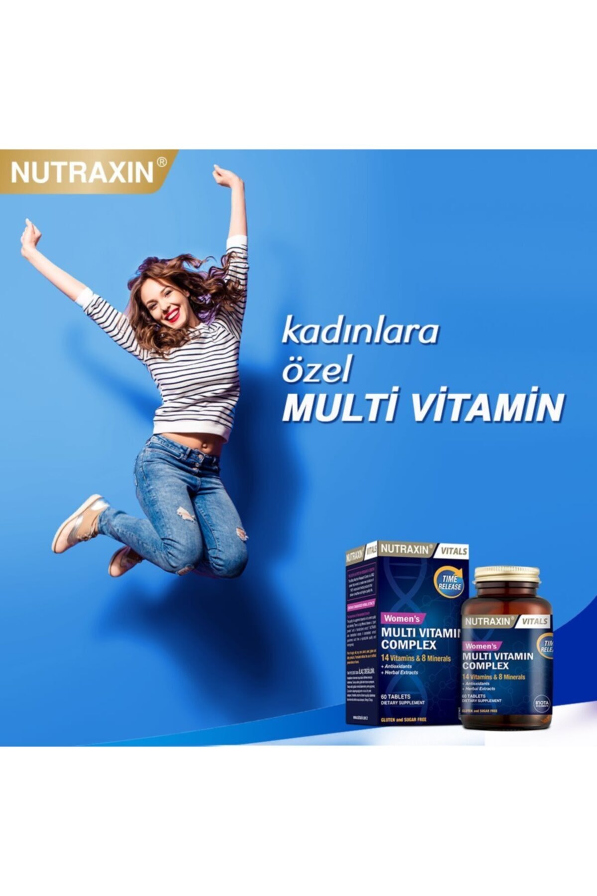 مولتی ویتامین Nutraxin کمپلکس 60 قرص + جعبه قرص برای زنان اورجینال - تصویر 2