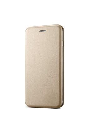 Samsung Galaxy Note 5 Stantlı Flip Cover Kılıf Gold note5flpcvr