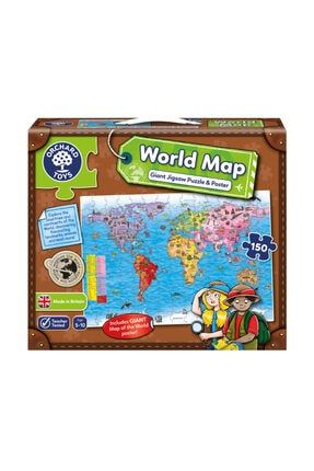 Dev Dünya Haritası Puzzle( World Map 5 - 10 Yaş) 150 Parça Bronz Ödüllü Yapboz EB280