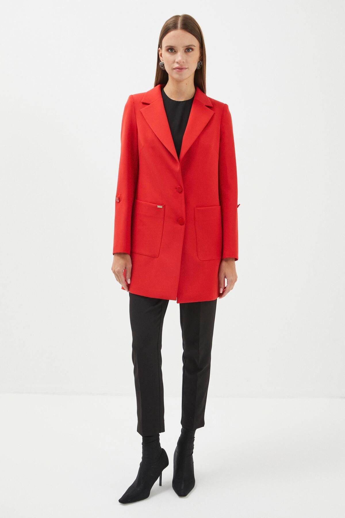 Zara red deals coat