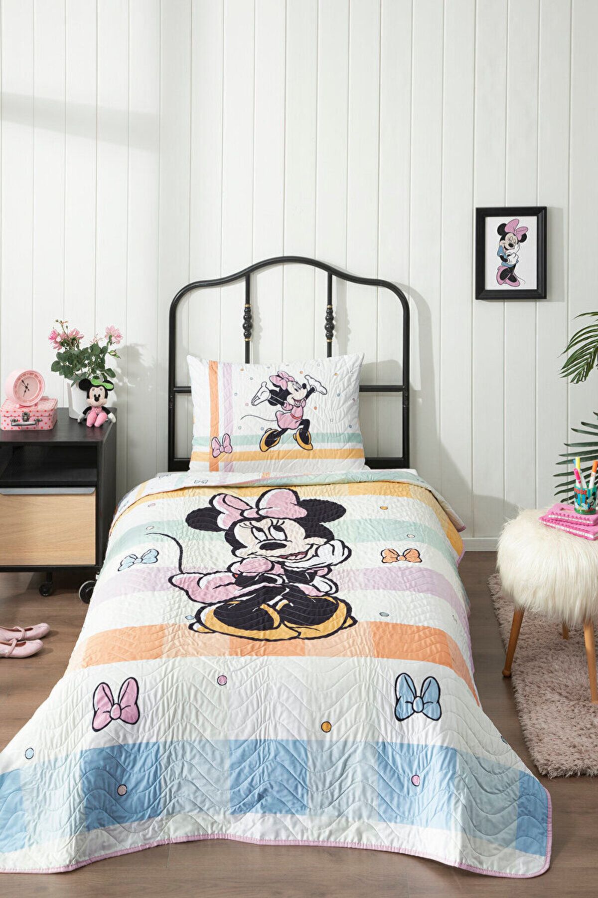 Özdilek روتختی کودکانه دارای مجوز تک نفره Disney Minnie Mouse 160x230