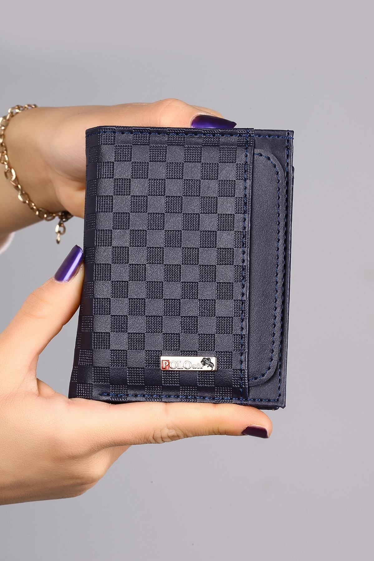 کیف پول مردانه CHECKERS WALLET و CARD HOLDER NAVY BLUE polo air