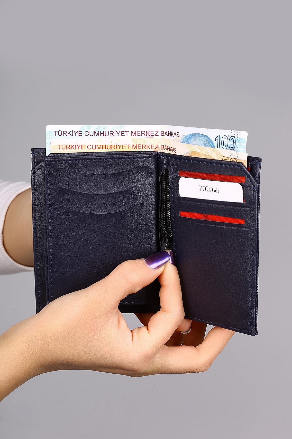 کیف پول مردانه CHECKERS WALLET و CARD HOLDER NAVY BLUE polo air