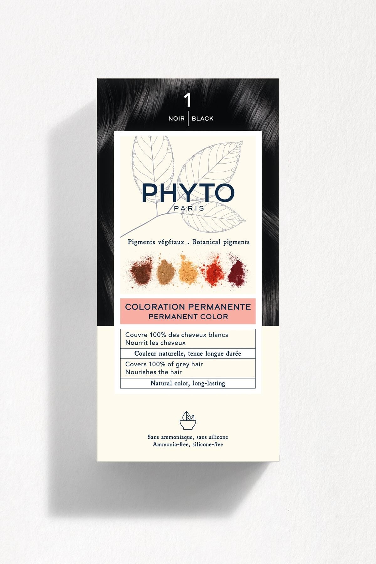 Phyto رنگ موی گیاهی دائمی بدون آمونیاک کالر شماره ۱ رنگ مشکی