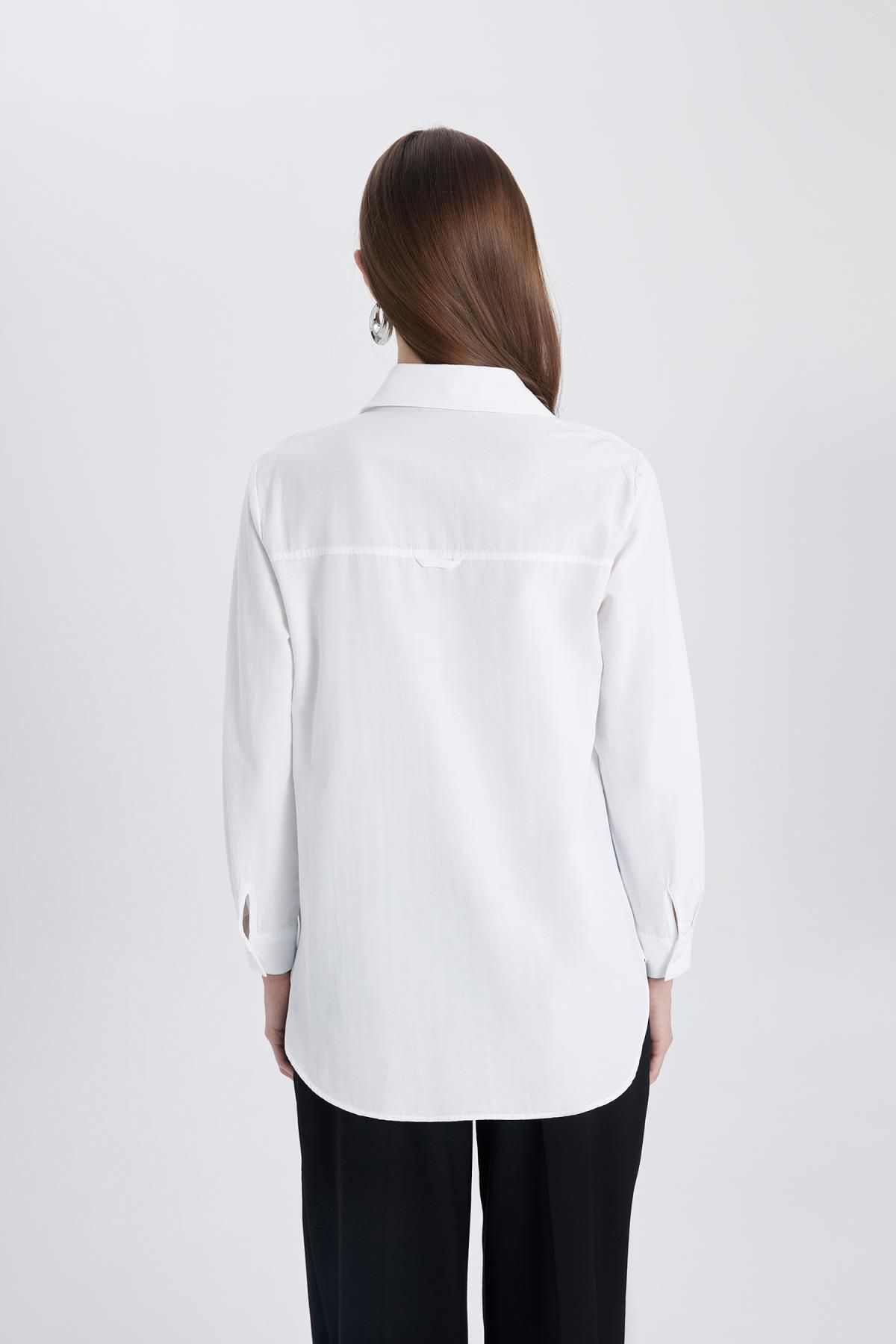 DeFacto-Relax Fit Poplin hosszú ujjú ing tunika B8314ax24sp 8