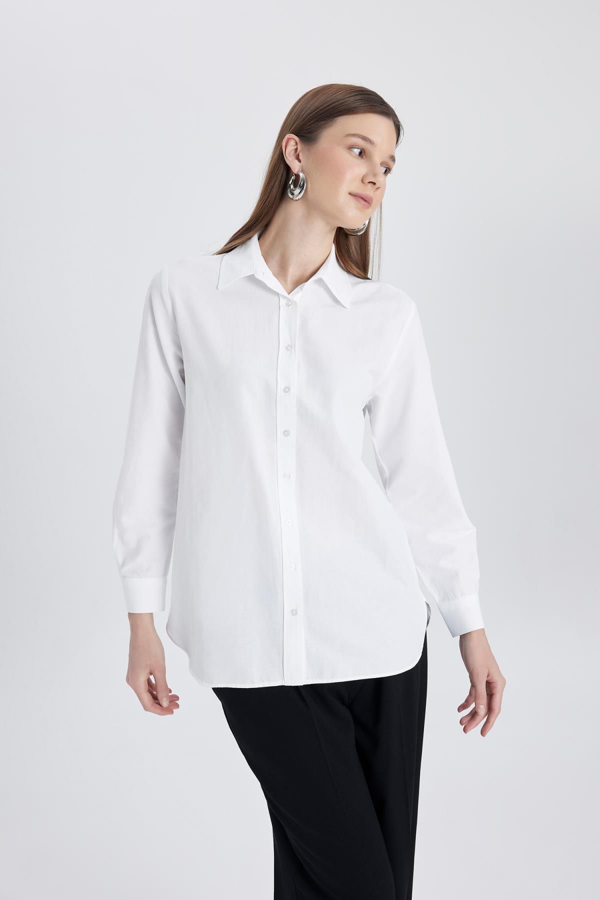 DeFacto-Relax Fit Poplin hosszú ujjú ing tunika B8314ax24sp 4