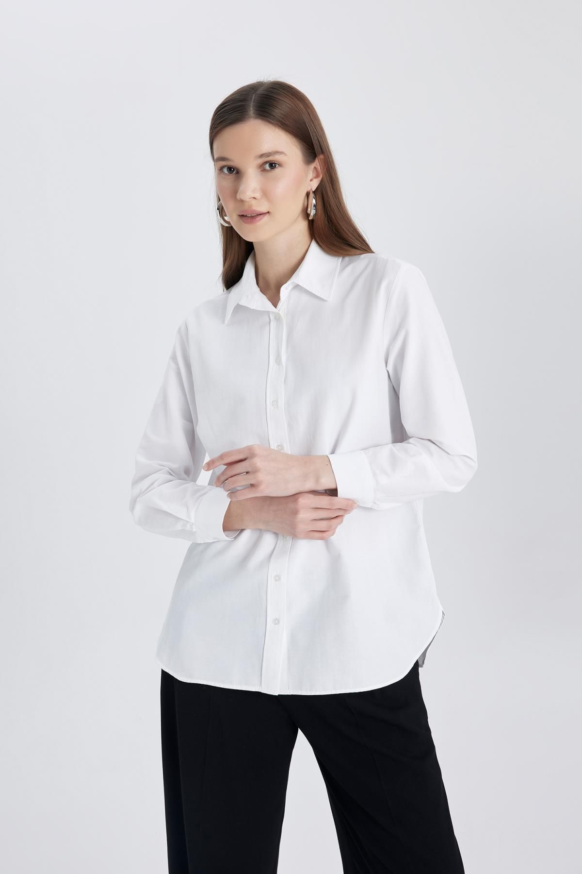 DeFacto-Relax Fit Poplin hosszú ujjú ing tunika B8314ax24sp 3
