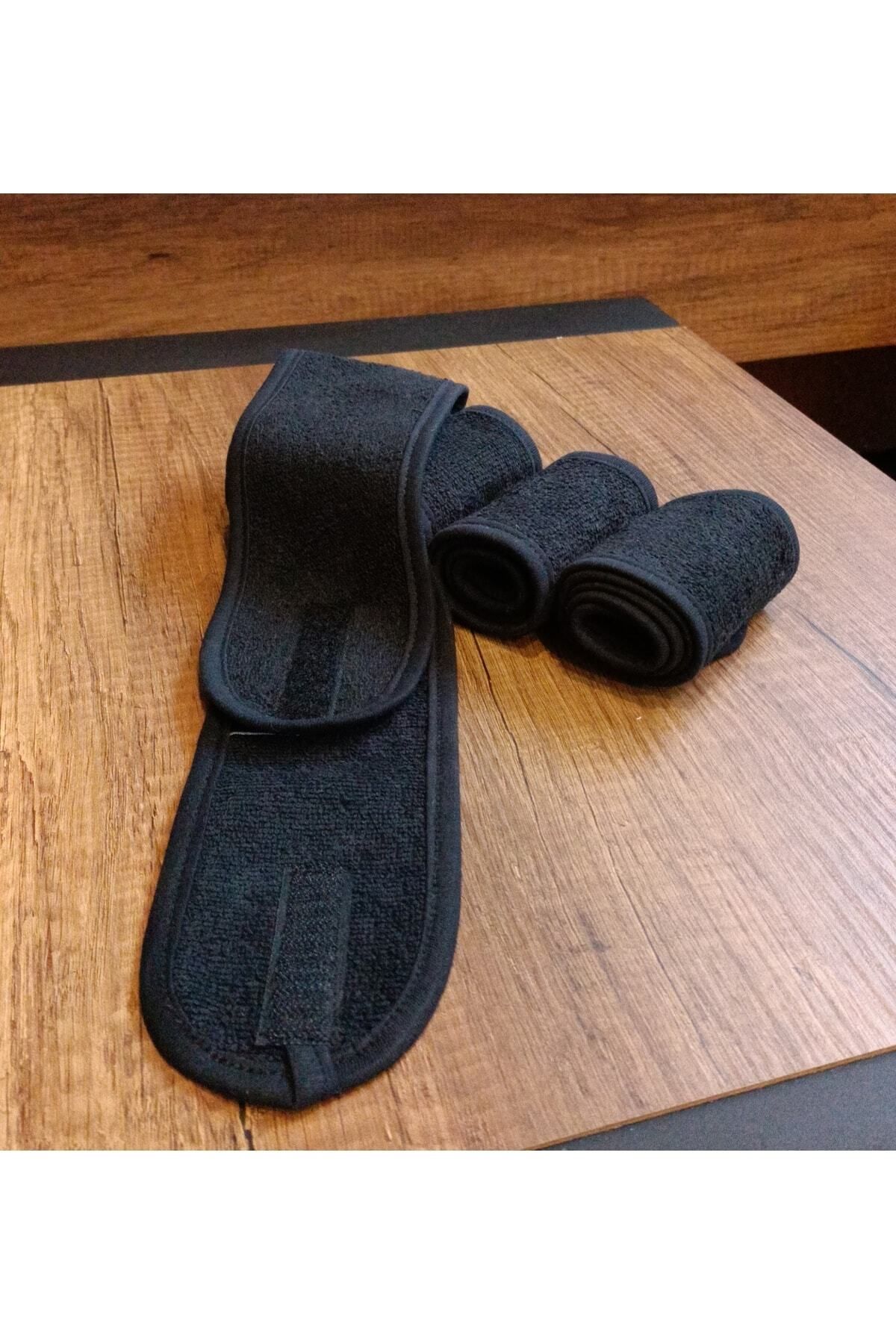 CottonTherapy-Prosop negru Banda de păr Îngrijirea pielii Machiaj Cosmetice Salon de coafură Yoga Sport Bandă de transpirație 2