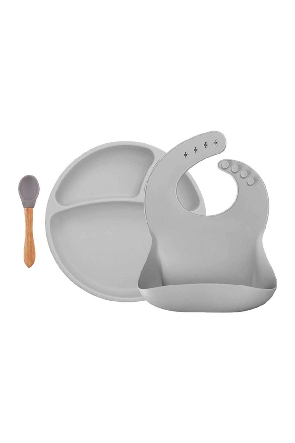 OiOi Bebek Beslenme Seti Gri fotoğrafı 3 (önizleme)