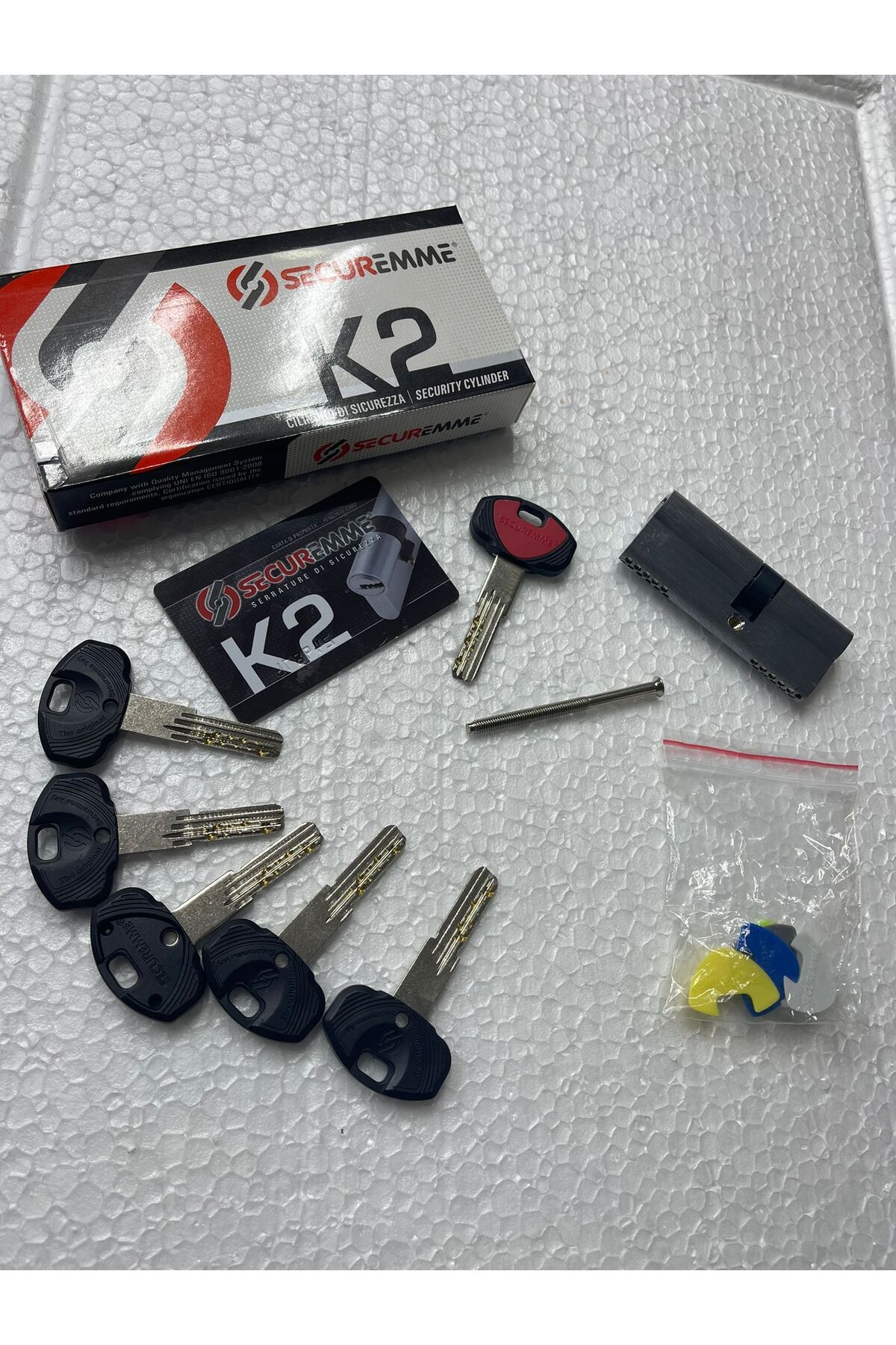 SECUREMME-K2 80 mm 35x45 lock / key matte chrome (Italy) 1+5 key (3200ccs35451x5) 1