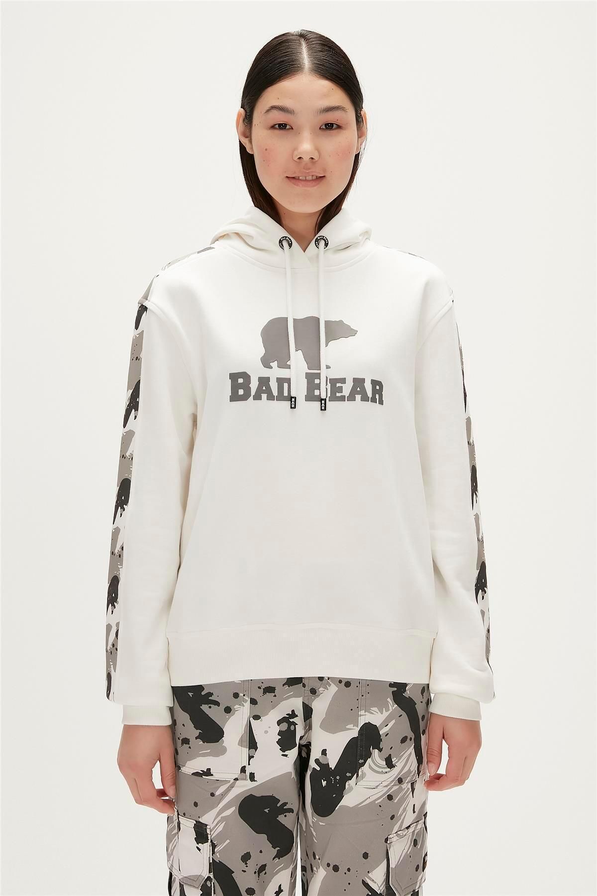 Bad Bear Gwen Hoodie Off White Women s White Hooded Sweatshirt