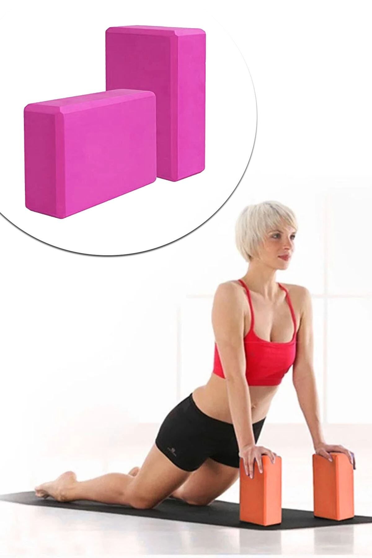 Jet 2 Li Yoga Blok Yoga Bloğu Yoga Duruş Destek Egzersiz Spor Ekipmanı 2 Adet Pembe