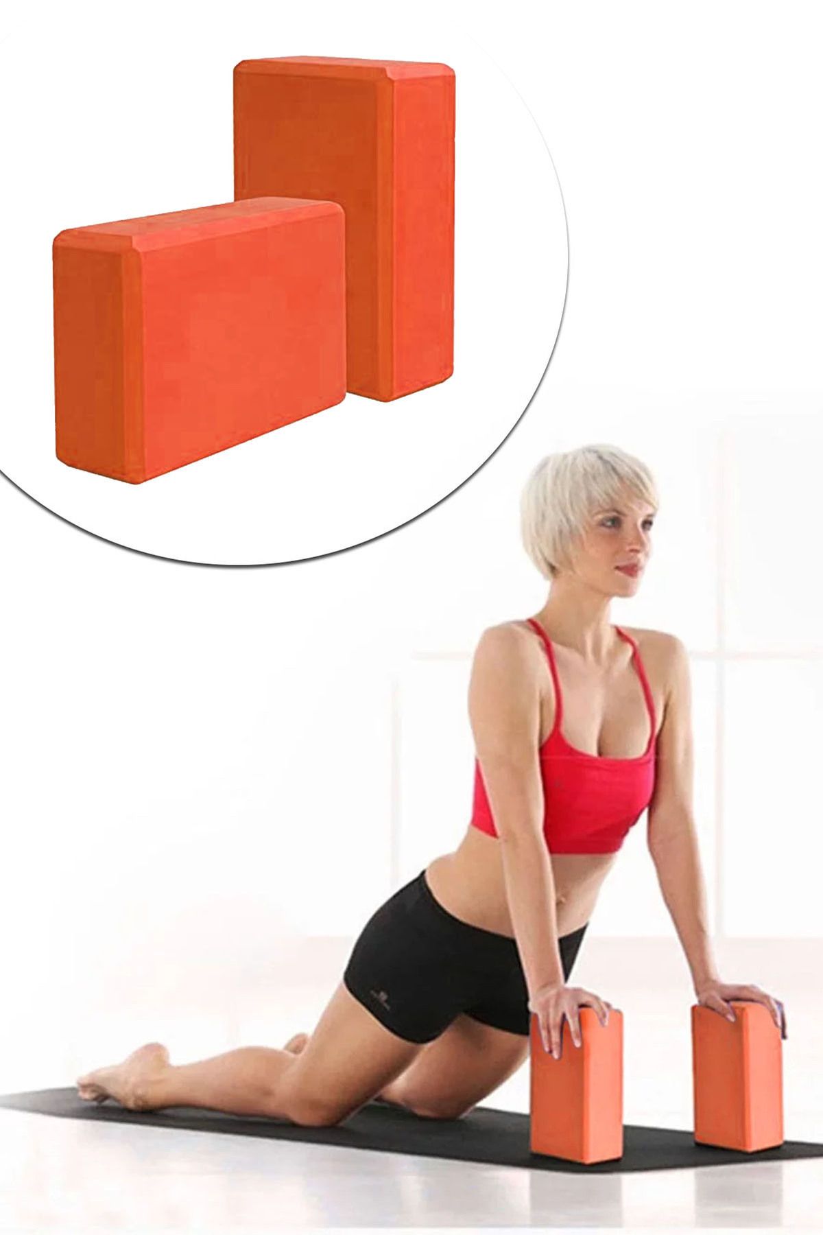 Jet 2 Li Yoga Blok Yoga Bloğu Yoga Duruş Destek Egzersiz Spor Ekipmanı 2 Adet Turuncu