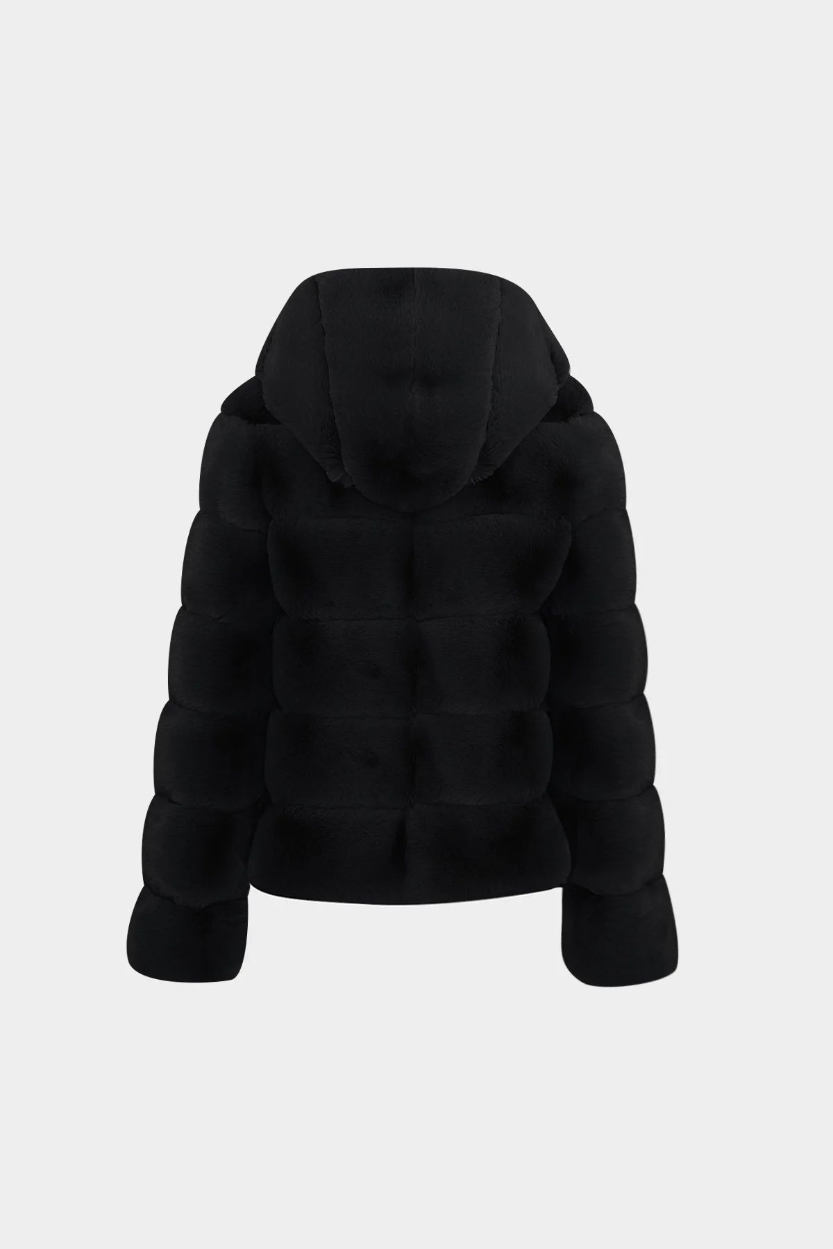 Açelya Okcu-Premium Hooded Women's Rex Faux Fur Coat 2