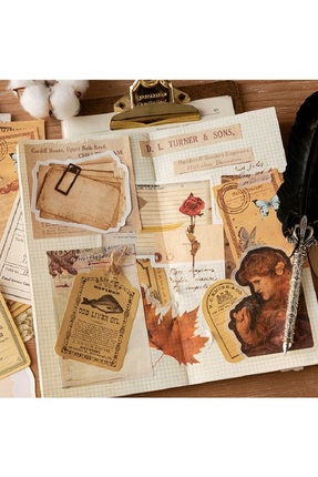 SF SCRAPBOOK KIRTASİYE Scrapbook 50 Parça Vintage Çeşitli Notepad Dekoratif K...