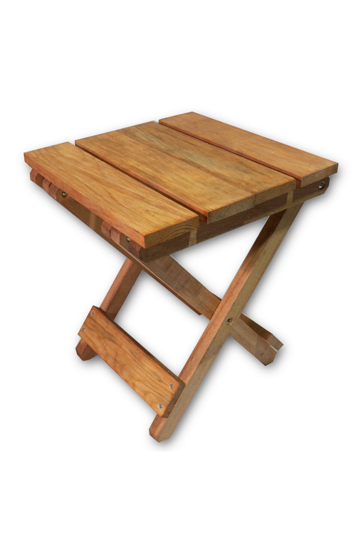 Genel Markalar Tekli Katlanır Tabure 30cm 30cm Yükseklik Yerden 36cm Ahşap 1 Kg Tek Kişilik Katlanabilir Kahvereng