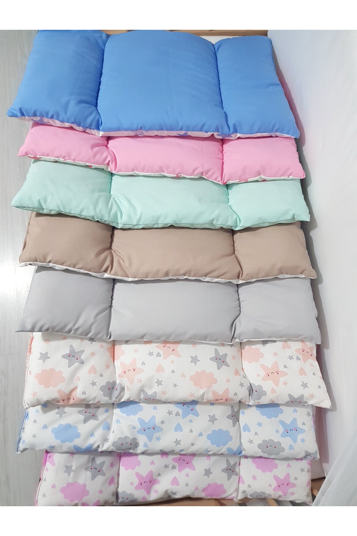 bebek_iklimi Çift Taraflı Alt Açma Minderi Mavi ( BAŞ DÜZELTME YASTIĞI ve DİŞ KAŞIYICI AHŞAP HALKA HEDİYELİ ) fotoğrafı 5 (önizleme)