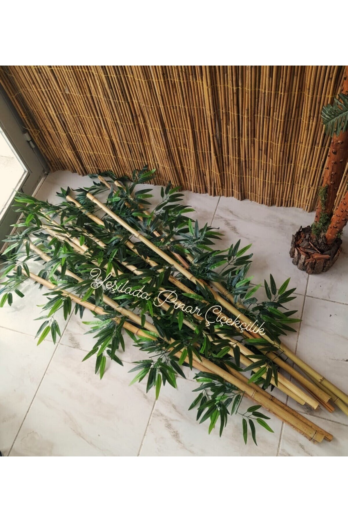 Yapay Bamboo Ağacı Orta Asya Bambu Çubuklar 1.50 Mt Boy 10 Adet 1 Bağ Seperatör