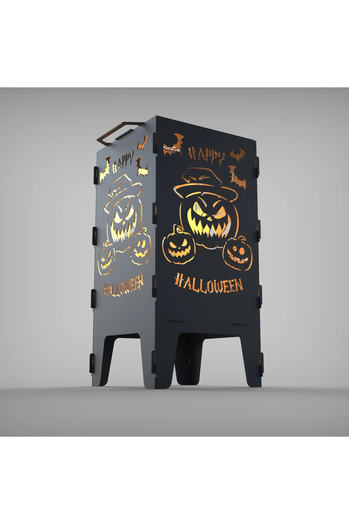 HAPPY Hallowen Desenli Dekoratif Mangal, Portatif Ateş Çukuru 3