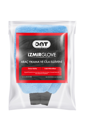 DAT35 IzmirGlove Mavi Mikrofiber Oto Yıkama Eldiveni Pasta Cila Araba Temizli...