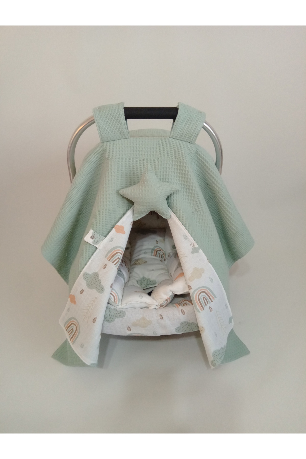 Wenaris Babynest Puset Örtüsü, Puset Minderi, Puset Çarşafı ve bulut yastık 6 Parça fotoğrafı 2 (önizleme)