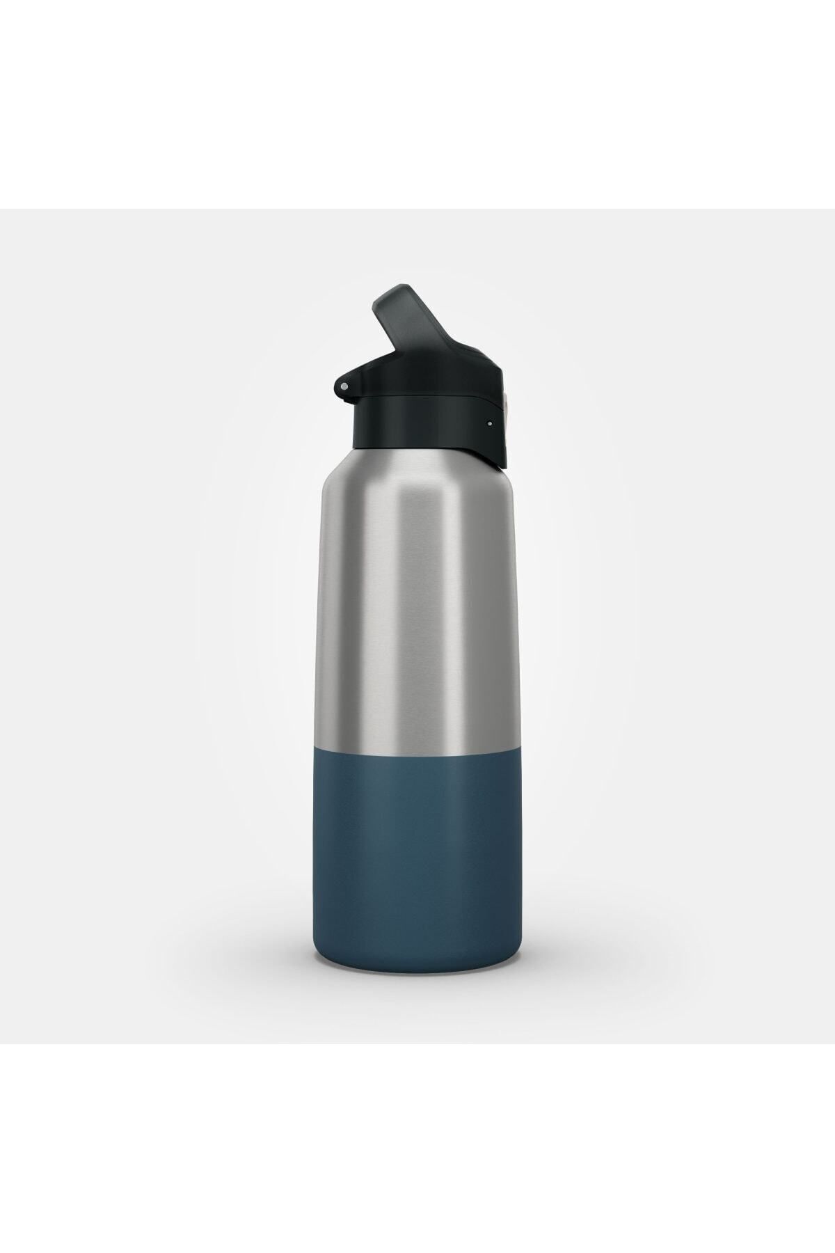 فلاسک مشکی quechua Steel Thermos 0.8 L آبی MH500 Decathlon