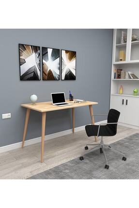 WOODFACE Masif Ahşap Ofis Çalışma Masası 116x55 Doğal Ahşap Ağaç Ayak Çok Ama...