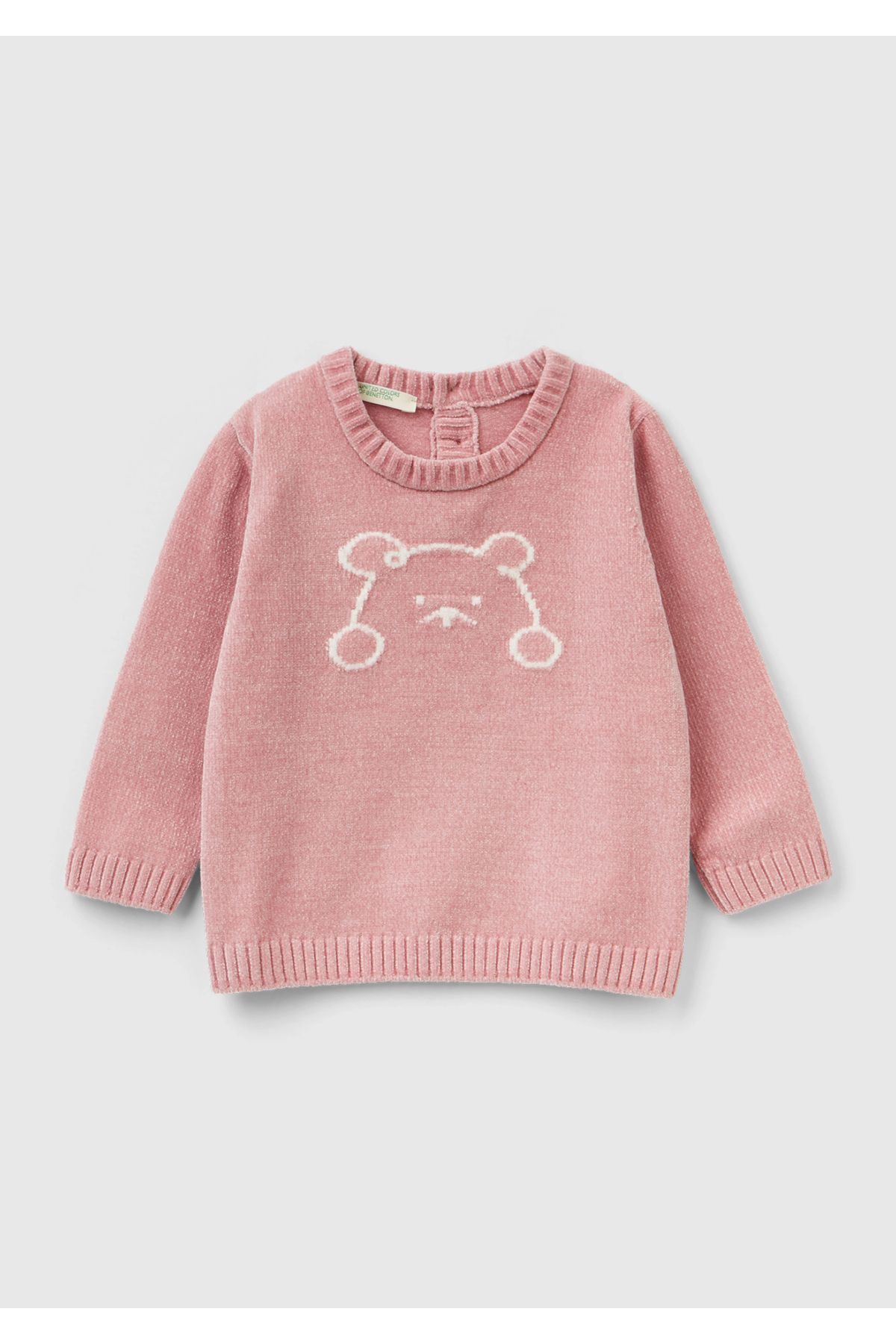 Свитер United Colors of Benetton Baby Dusty Rose с рисунком плюшевого мишки 223A16AKB100M