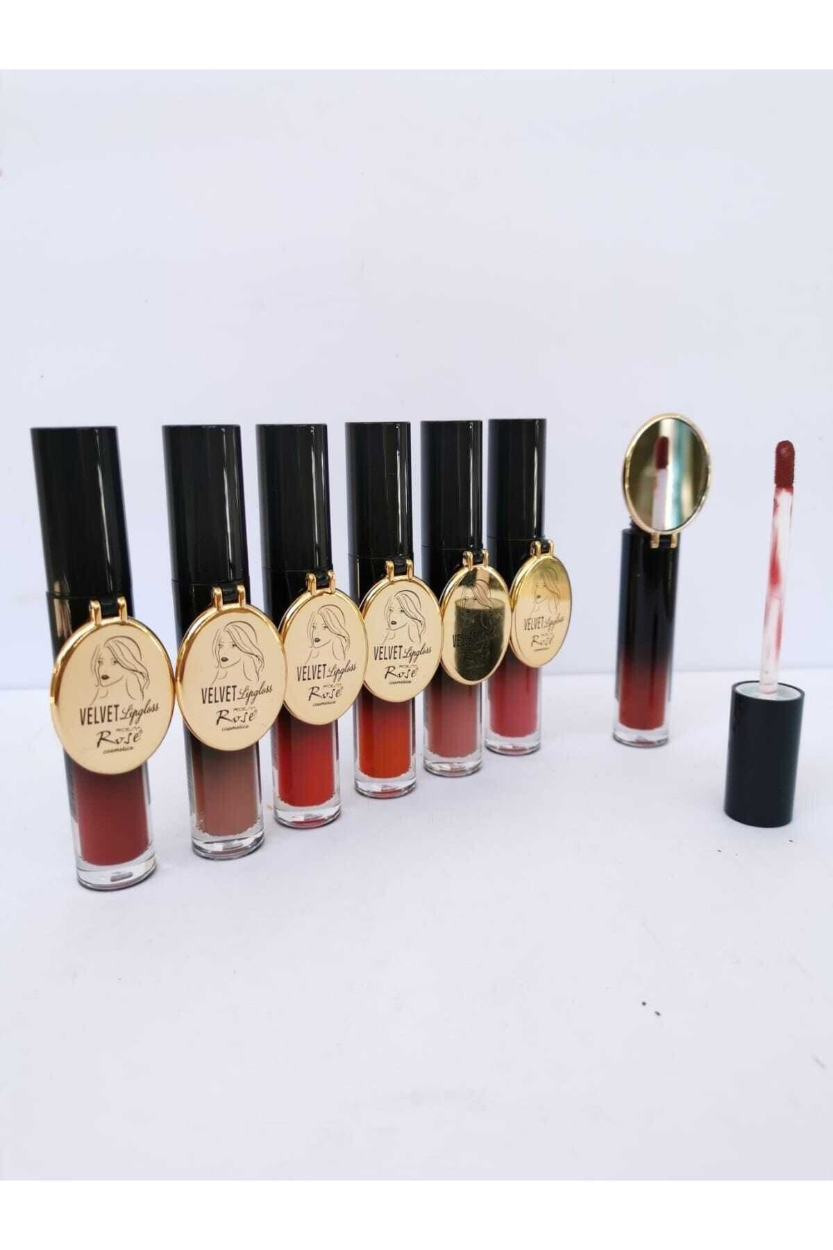 Rose Velvet Model 6'lı, Aynalı, Kalıcı Ruj Serisi