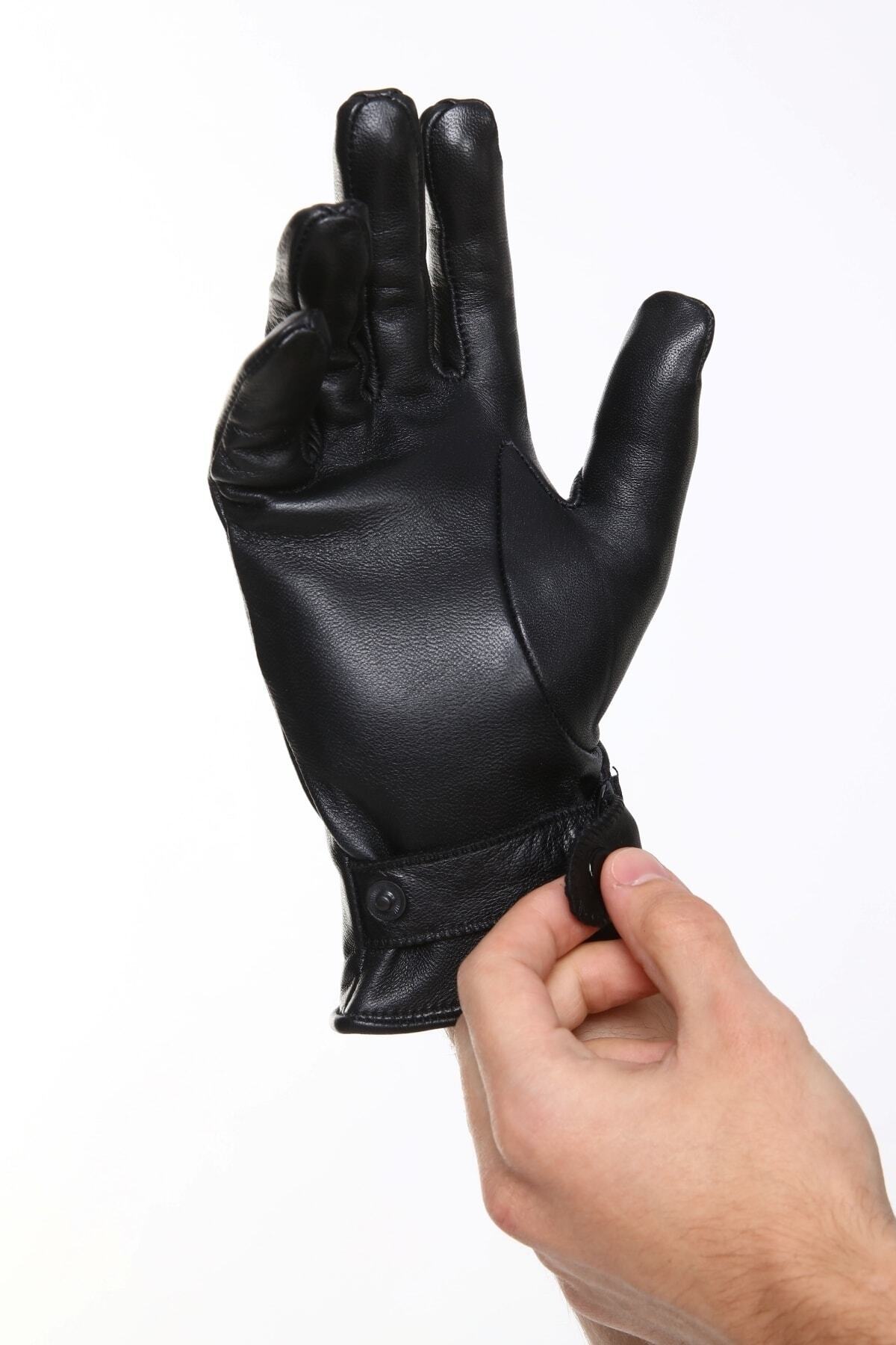 CE-YIL DERİ ÜRÜNLERİ  Erkek Hakiki Deri Eldiven - Görsel 6