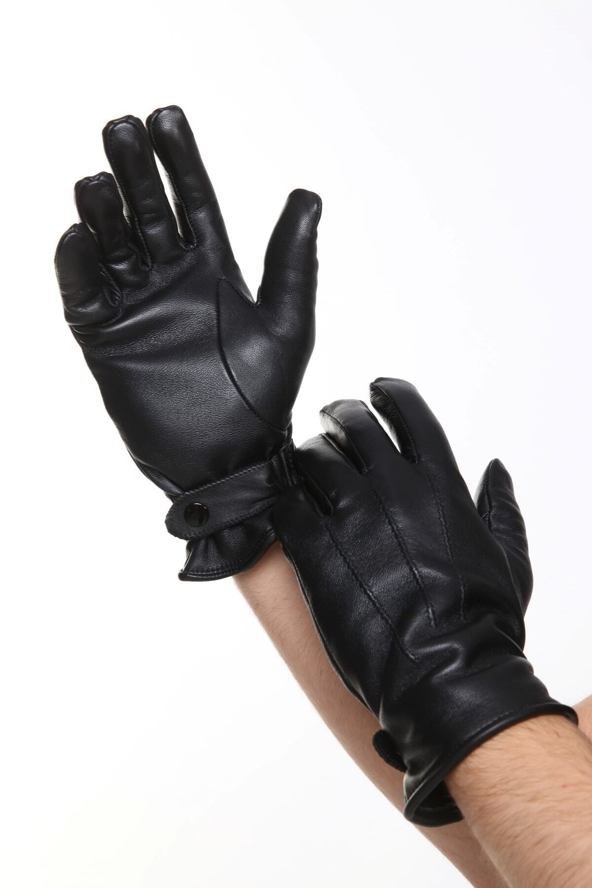 CE-YIL DERİ ÜRÜNLERİ  Erkek Hakiki Deri Eldiven - Görsel 3