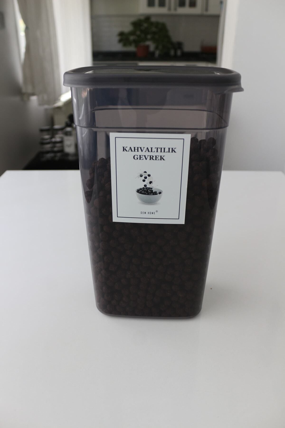 Dem Home-Breakfast Crisp Storage Container 3.2 Lt. Anthracite Color Plastic Organizer 2